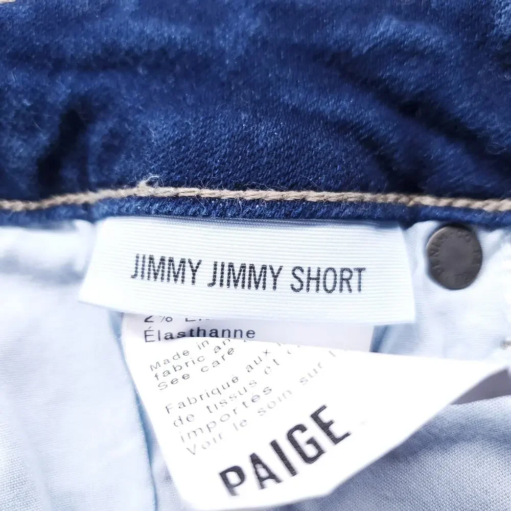 Paige Jimmy Jimmy Shorts Women 27 Medium Blue Stretch Cuffed Denim Boho Y2K